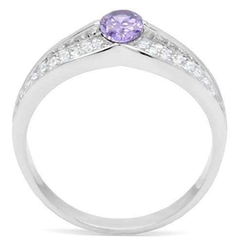 TS025 - Rhodium 925 Sterling Silver Ring with AAA Grade CZ in Tanzanite - Alamode - Flyclothing LLC