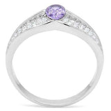 TS025 - Rhodium 925 Sterling Silver Ring with AAA Grade CZ in Tanzanite - Alamode - Flyclothing LLC