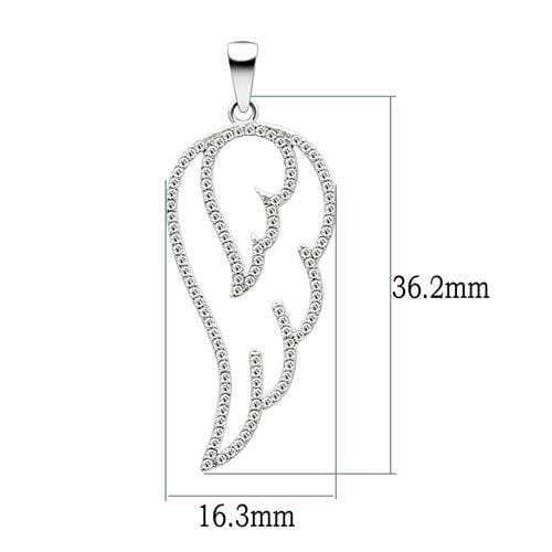 TS034 - Rhodium 925 Sterling Silver Necklace with AAA Grade CZ in Clear - Alamode - Flyclothing LLC