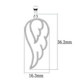 TS034 - Rhodium 925 Sterling Silver Necklace with AAA Grade CZ in Clear - Alamode - Flyclothing LLC