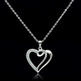 TS035 - Rhodium 925 Sterling Silver Necklace with AAA Grade CZ in Clear - Alamode - Flyclothing LLC