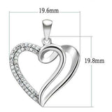 TS035 - Rhodium 925 Sterling Silver Necklace with AAA Grade CZ in Clear - Alamode - Flyclothing LLC