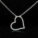 TS039 - Rhodium 925 Sterling Silver Chain Pendant with AAA Grade CZ in Clear - Alamode - Flyclothing LLC
