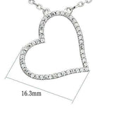 TS039 - Rhodium 925 Sterling Silver Chain Pendant with AAA Grade CZ in Clear - Alamode - Flyclothing LLC