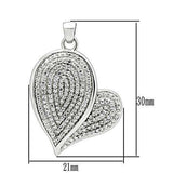 TS048 - Rhodium 925 Sterling Silver Chain Pendant with AAA Grade CZ in Clear - Alamode - Flyclothing LLC