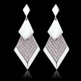 TS053 - Rhodium 925 Sterling Silver Earrings with AAA Grade CZ in Rose - Alamode - Flyclothing LLC