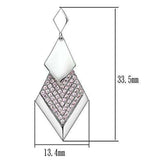 TS053 - Rhodium 925 Sterling Silver Earrings with AAA Grade CZ in Rose - Alamode - Flyclothing LLC