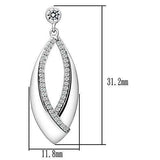 TS054 - Rhodium 925 Sterling Silver Earrings with AAA Grade CZ in Clear - Alamode - Flyclothing LLC