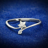 TS056 - Rhodium 925 Sterling Silver Ring with AAA Grade CZ in Clear - Alamode - Flyclothing LLC