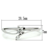 TS056 - Rhodium 925 Sterling Silver Ring with AAA Grade CZ in Clear - Alamode - Flyclothing LLC
