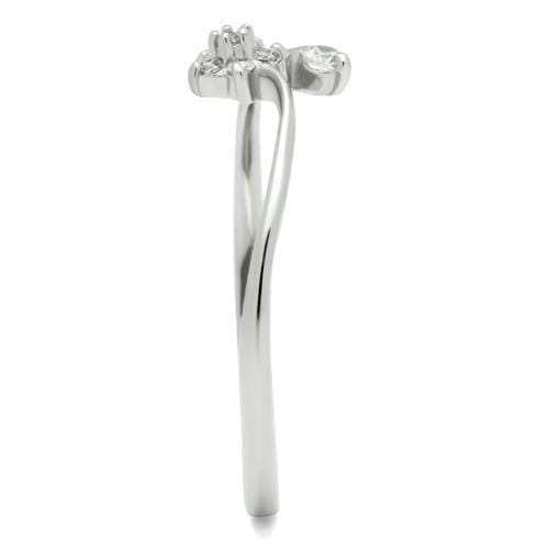 TS056 - Rhodium 925 Sterling Silver Ring with AAA Grade CZ in Clear - Alamode - Flyclothing LLC