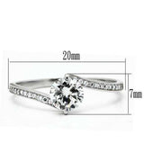 TS057 - Rhodium 925 Sterling Silver Ring with AAA Grade CZ in Clear - Alamode - Flyclothing LLC