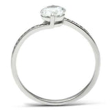 TS057 - Rhodium 925 Sterling Silver Ring with AAA Grade CZ in Clear - Alamode - Flyclothing LLC