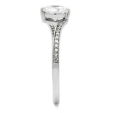 TS057 - Rhodium 925 Sterling Silver Ring with AAA Grade CZ in Clear - Alamode - Flyclothing LLC