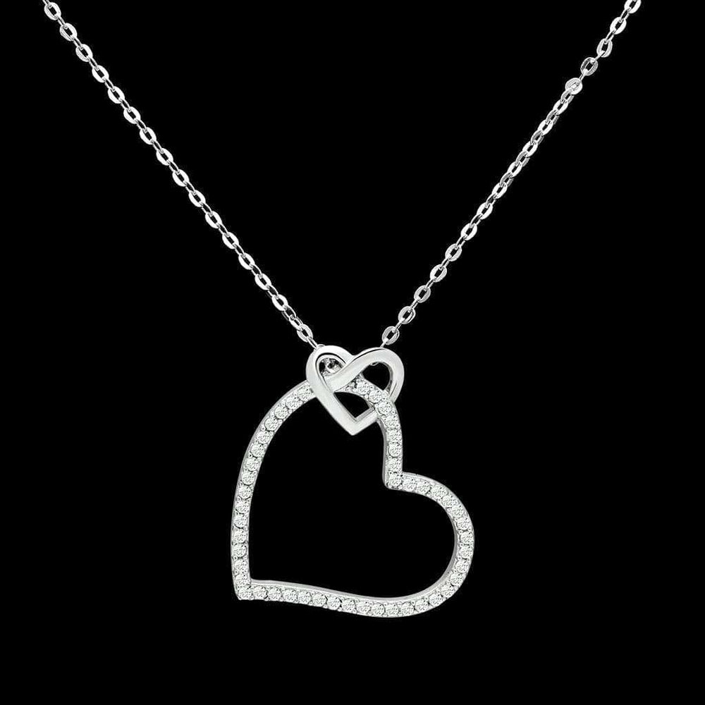 TS060 - Rhodium 925 Sterling Silver Necklace with AAA Grade CZ in Clear - Alamode - Flyclothing LLC