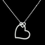 TS060 - Rhodium 925 Sterling Silver Necklace with AAA Grade CZ in Clear - Alamode - Flyclothing LLC