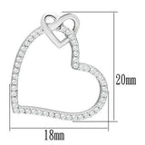 TS060 - Rhodium 925 Sterling Silver Necklace with AAA Grade CZ in Clear - Alamode - Flyclothing LLC