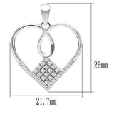 TS062 - Rhodium 925 Sterling Silver Necklace with AAA Grade CZ in Clear - Alamode - Flyclothing LLC