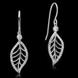 TS068 - Rhodium 925 Sterling Silver Earrings with AAA Grade CZ in Clear - Alamode - Flyclothing LLC
