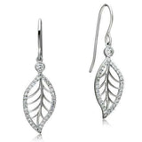 TS068 - Rhodium 925 Sterling Silver Earrings with AAA Grade CZ in Clear - Alamode - Flyclothing LLC