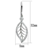 TS068 - Rhodium 925 Sterling Silver Earrings with AAA Grade CZ in Clear - Alamode - Flyclothing LLC