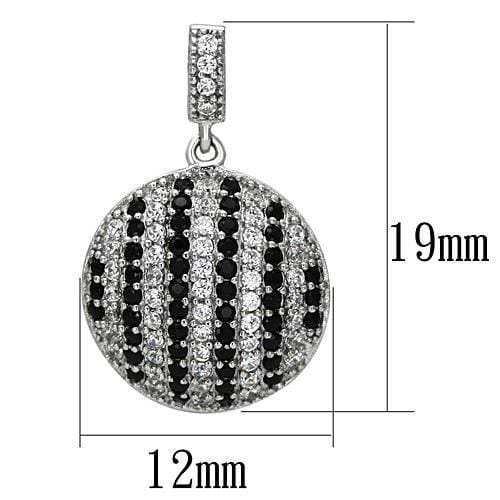 TS069 - Rhodium 925 Sterling Silver Earrings with AAA Grade CZ in Jet - Alamode - Flyclothing LLC