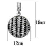 TS069 - Rhodium 925 Sterling Silver Earrings with AAA Grade CZ in Jet - Alamode - Flyclothing LLC