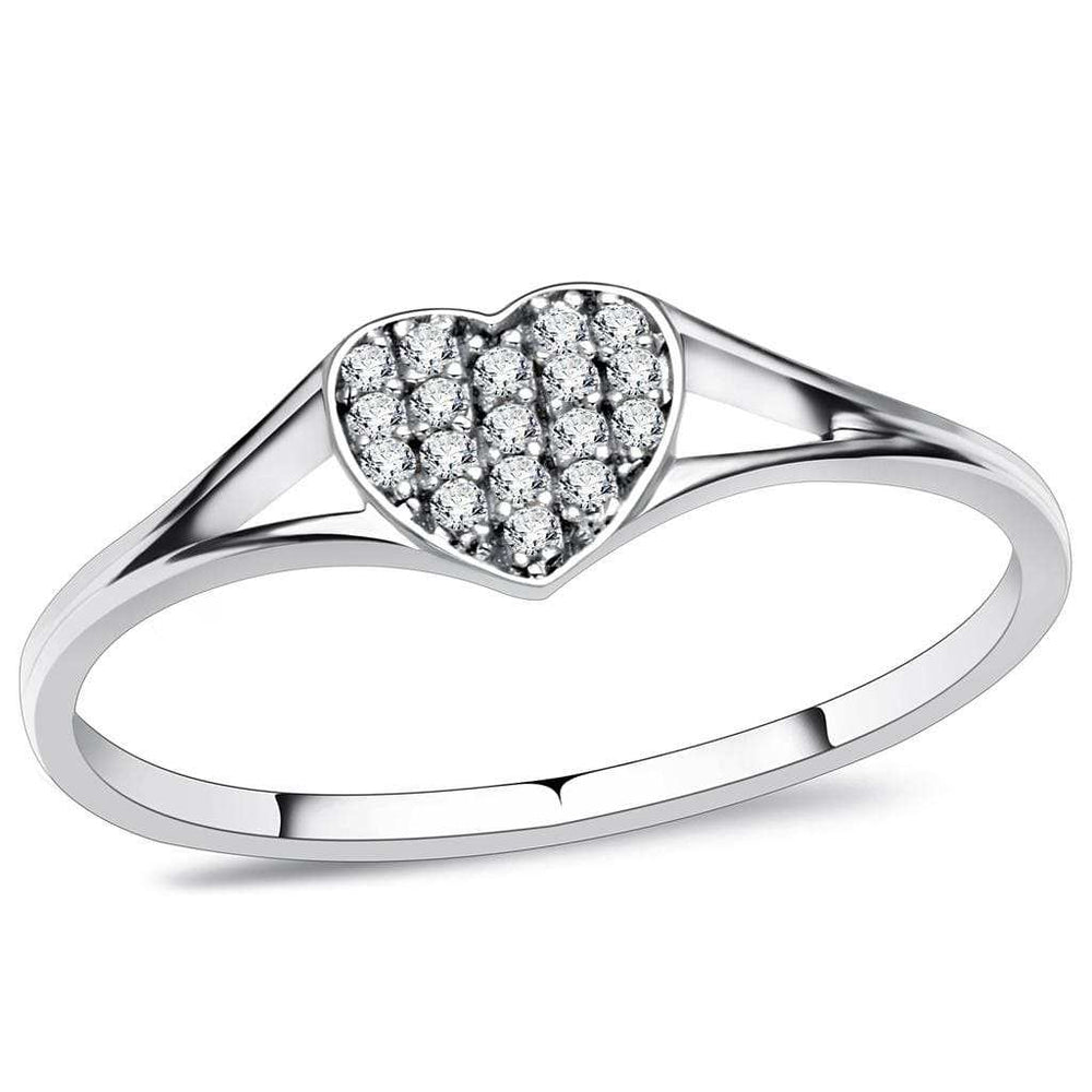 TS073 - Rhodium 925 Sterling Silver Ring with AAA Grade CZ in Clear - Alamode - Flyclothing LLC
