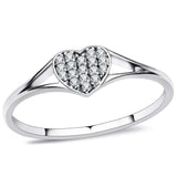 TS073 - Rhodium 925 Sterling Silver Ring with AAA Grade CZ in Clear - Alamode - Flyclothing LLC
