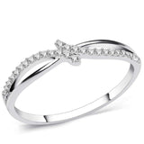 TS074 - Rhodium 925 Sterling Silver Ring with AAA Grade CZ in Clear - Alamode - Flyclothing LLC