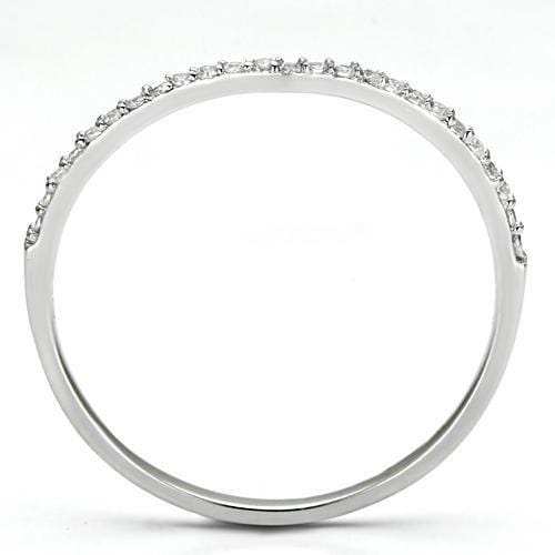 TS076 - Rhodium 925 Sterling Silver Ring with AAA Grade CZ in Clear - Alamode - Flyclothing LLC