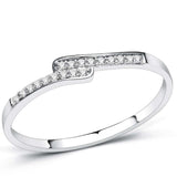 TS077 - Rhodium 925 Sterling Silver Ring with AAA Grade CZ in Clear - Alamode - Flyclothing LLC