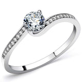 TS078 - Rhodium 925 Sterling Silver Ring with AAA Grade CZ in Clear - Alamode - Flyclothing LLC