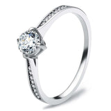 TS079 - Rhodium 925 Sterling Silver Ring with AAA Grade CZ in Clear - Alamode - Flyclothing LLC