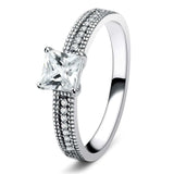 TS081 - Rhodium 925 Sterling Silver Ring with AAA Grade CZ in Clear - Alamode - Flyclothing LLC