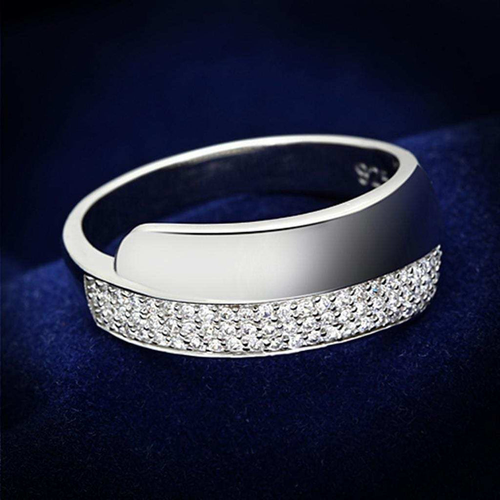 TS089 - Rhodium 925 Sterling Silver Ring with AAA Grade CZ in Clear - Alamode - Flyclothing LLC