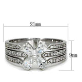 TS092 - Rhodium 925 Sterling Silver Ring with AAA Grade CZ in Clear - Alamode - Flyclothing LLC