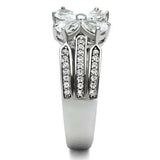 TS092 - Rhodium 925 Sterling Silver Ring with AAA Grade CZ in Clear - Alamode - Flyclothing LLC