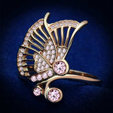 TS094 - Rose Gold 925 Sterling Silver Ring with AAA Grade CZ in Rose - Alamode - Flyclothing LLC