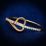 TS095 - Rose Gold 925 Sterling Silver Ring with AAA Grade CZ in Clear - Alamode - Flyclothing LLC