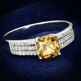 TS099 - Rhodium 925 Sterling Silver Ring with AAA Grade CZ in Champagne - Alamode - Flyclothing LLC