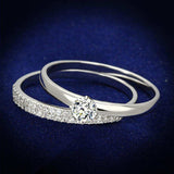 TS110 - Rhodium 925 Sterling Silver Ring with AAA Grade CZ in Clear - Alamode - Flyclothing LLC