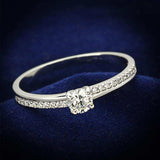 TS112 - Rhodium 925 Sterling Silver Ring with AAA Grade CZ in Clear - Alamode - Flyclothing LLC