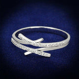 TS113 - Rhodium 925 Sterling Silver Ring with AAA Grade CZ in Clear - Alamode - Flyclothing LLC
