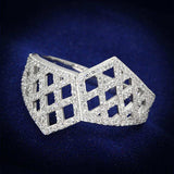 TS122 - Rhodium 925 Sterling Silver Ring with AAA Grade CZ in Clear - Alamode - Flyclothing LLC