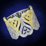 TS126 - Gold+Rhodium 925 Sterling Silver Ring with AAA Grade CZ in Champagne - Alamode - Flyclothing LLC