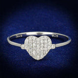 TS133 - Rhodium 925 Sterling Silver Ring with AAA Grade CZ in Clear - Alamode - Flyclothing LLC