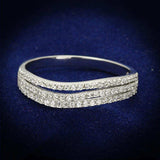 TS135 - Rhodium 925 Sterling Silver Ring with AAA Grade CZ in Clear - Alamode - Flyclothing LLC