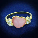 TS136 - Gold 925 Sterling Silver Ring with Synthetic Cat Eye in Rose - Alamode - Flyclothing LLC