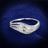 TS143 - Rhodium 925 Sterling Silver Ring with AAA Grade CZ in Clear - Alamode - Flyclothing LLC